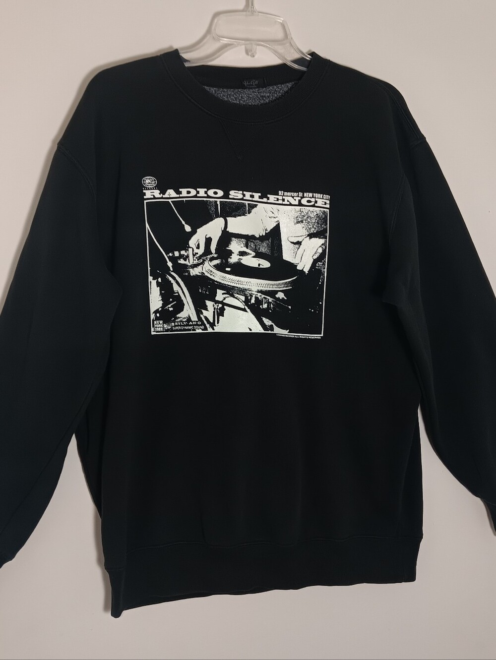 John Galt Brandy Melville "Radio Silence Graphic Crewneck Sweatshirt Black OS.